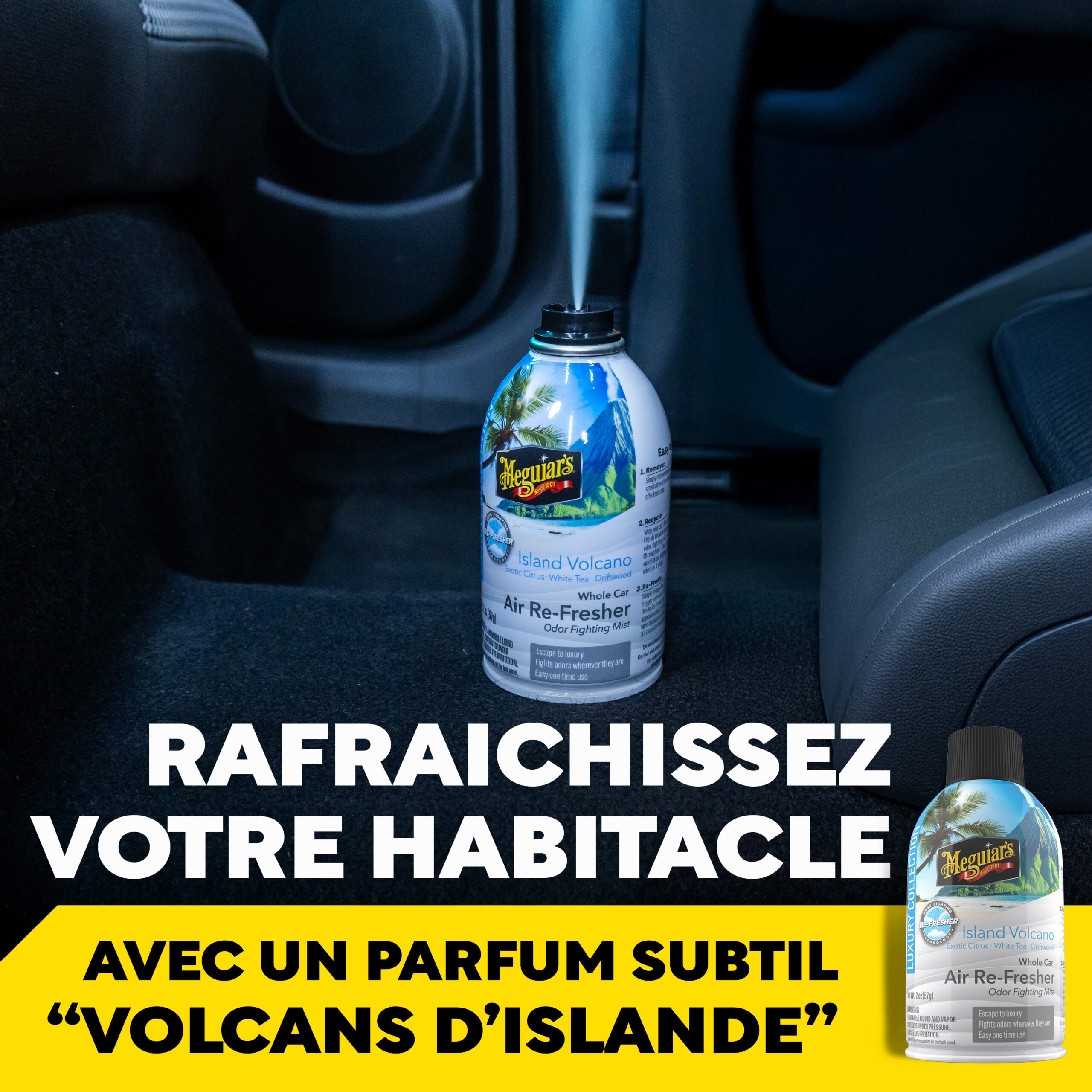 Désodorisant automobile – Aérosol senteur « Volcans d’Islande » G262502