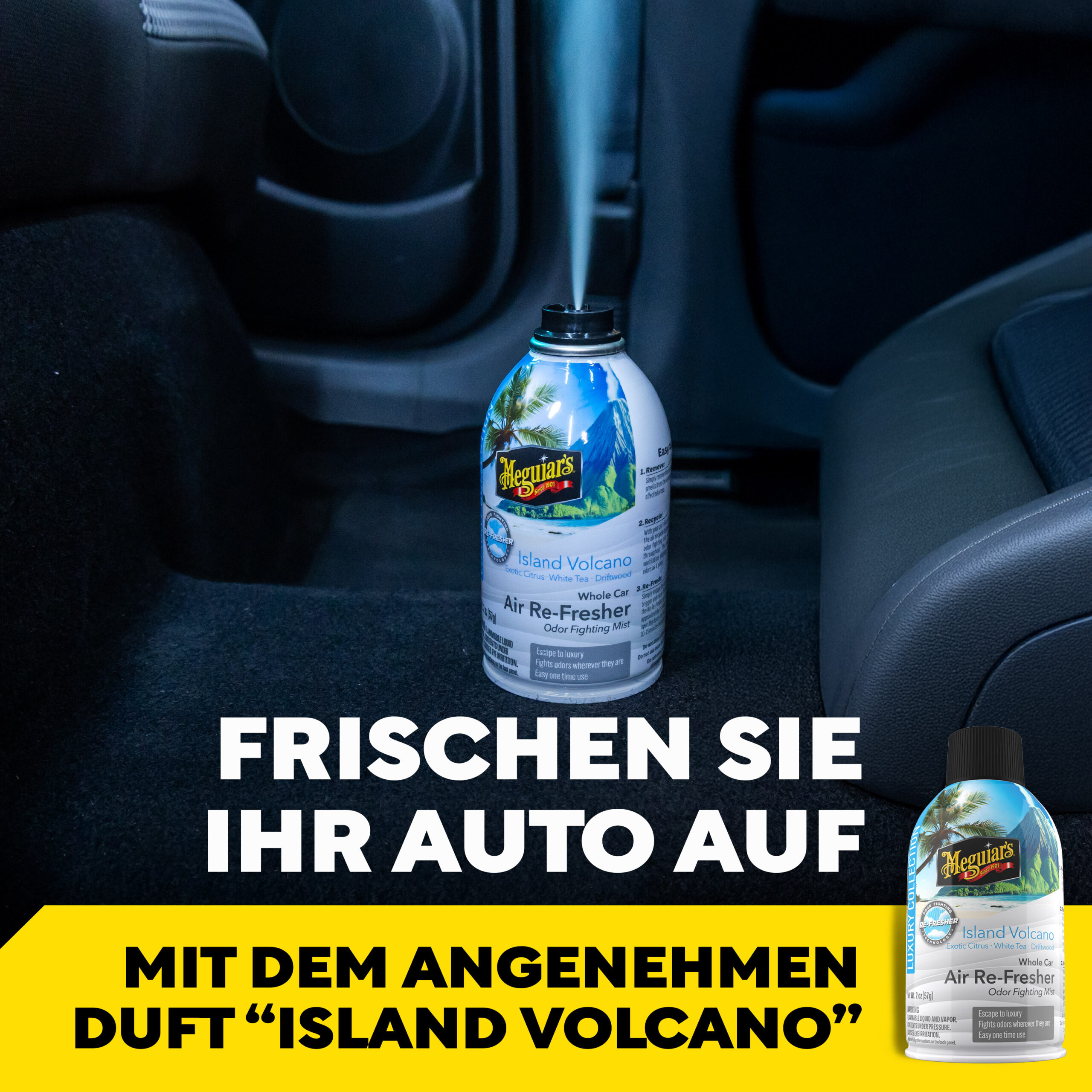 Whole Car Air Re-Fresher Island Volcano Lufterfrischer Aerosol